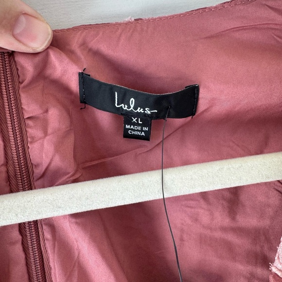 Lulu's Meant to Shine Mauve Floral Jacquard Long Sleeve Mini Dress! Size xl! - Picture 6 of 6